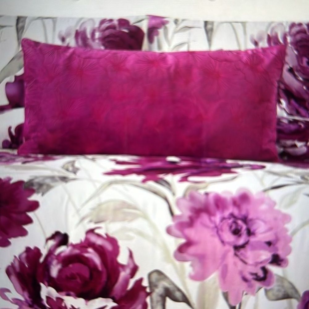 CHRISTIAN SIRIANO FLORAL-EMBROIDERED VELVET DECORATIVE PILLOW.